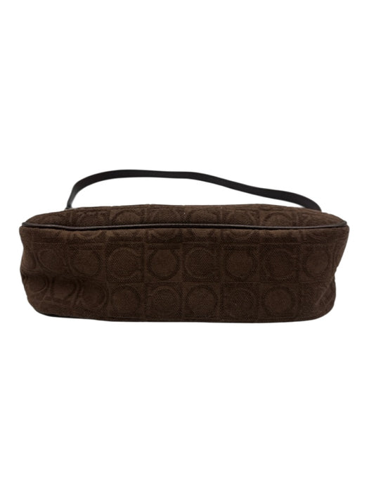 Ferragamo Brown Fabric Monogram Shoulder Bag Vintage Bag Brown / XS
