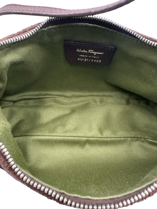 Ferragamo Brown Fabric Monogram Shoulder Bag Vintage Bag Brown / XS