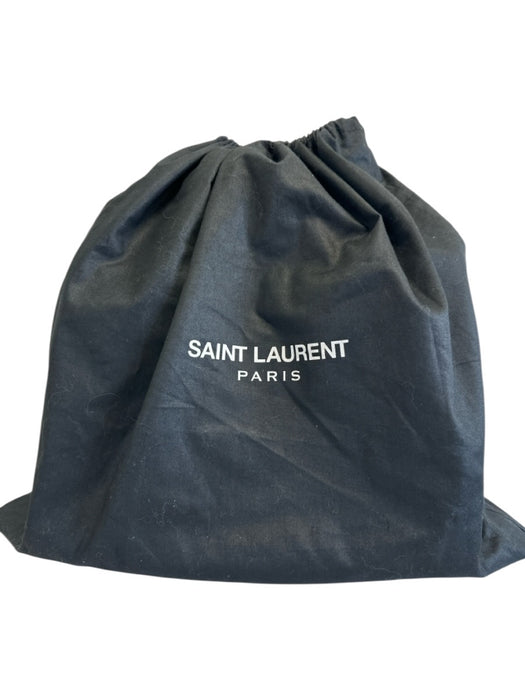 Saint Laurent White & Black Leather Top Handle Color Block Crossbody Strap Bag White & Black / S/M