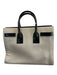 Saint Laurent White & Black Leather Top Handle Color Block Crossbody Strap Bag White & Black / S/M