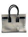 Saint Laurent White & Black Leather Top Handle Color Block Crossbody Strap Bag White & Black / S/M