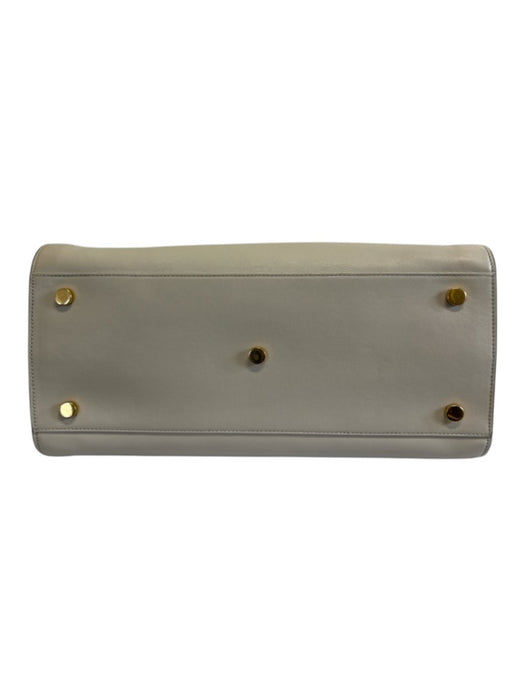 Saint Laurent White & Black Leather Top Handle Color Block Crossbody Strap Bag White & Black / S/M