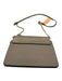 Chloe Gray Leather Suede Mixed Metal Hardware Chain Crossbody Bag Gray / Small
