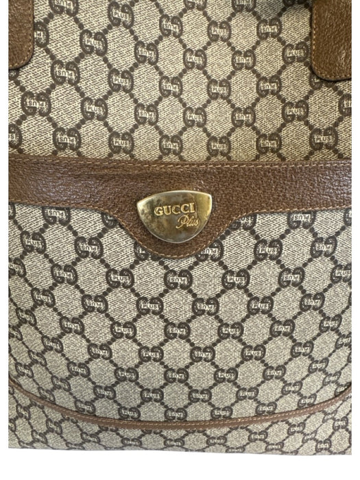 Gucci Beige, Red, Green Coated Canvas Monogram Web Tote Bag Beige, Red, Green / M/L