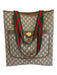 Gucci Beige, Red, Green Coated Canvas Monogram Web Tote Bag Beige, Red, Green / M/L