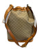 Celine Tan & beige Coated Canvas Leather straps Crossbody Bucket Vintage Bag Tan & beige / Small