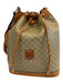 Celine Tan & beige Coated Canvas Leather straps Crossbody Bucket Vintage Bag Tan & beige / Small