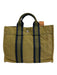 Hermes Olive & Navy Print Canvas Tote Double Strap Vintage Bag Olive & Navy Print / PM
