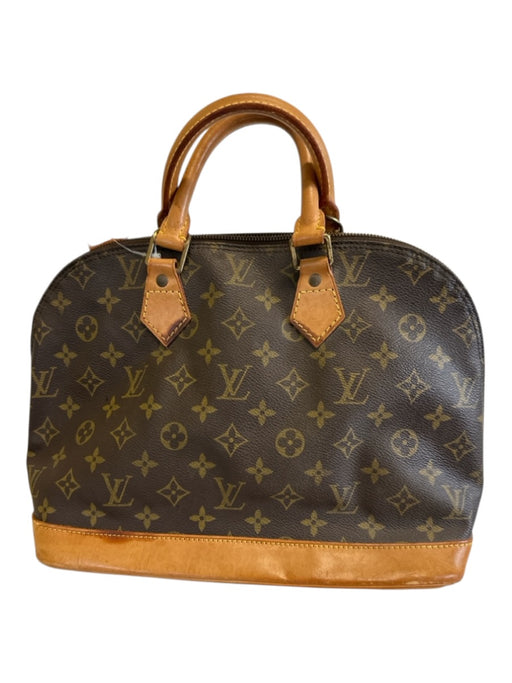 Louis Vuitton Brown Print Coated Canvas Monogram Top Handle Vintage Alma Bag Brown Print / MM