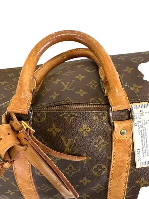 Louis Vuitton Brown Print Coated Canvas Monogram Vintage Keepall Bag Brown Print / XL