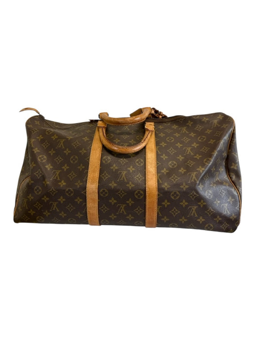 Louis Vuitton Brown Print Coated Canvas Monogram Vintage Keepall Bag Brown Print / XL