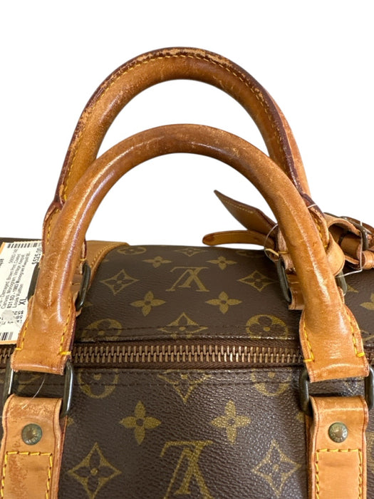 Louis Vuitton Brown Print Coated Canvas Monogram Vintage Keepall Bag Brown Print / XL