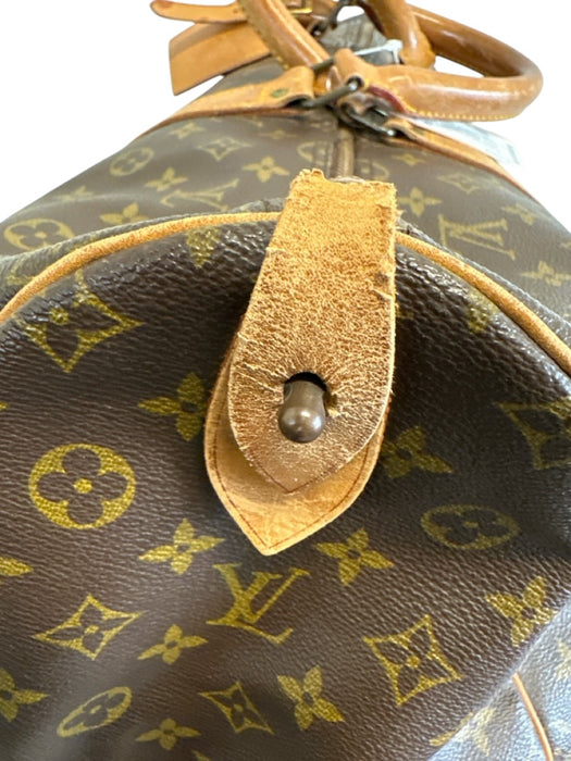 Louis Vuitton Brown Print Coated Canvas Monogram Vintage Keepall Bag Brown Print / XL