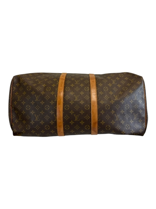 Louis Vuitton Brown Print Coated Canvas Monogram Vintage Keepall Bag Brown Print / XL