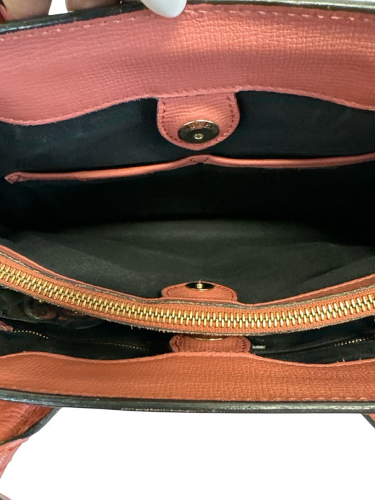 Burberry Pink & Cream Leather Novacheck Detail Top Handles Shoulder Strap Bag Pink & Cream / M