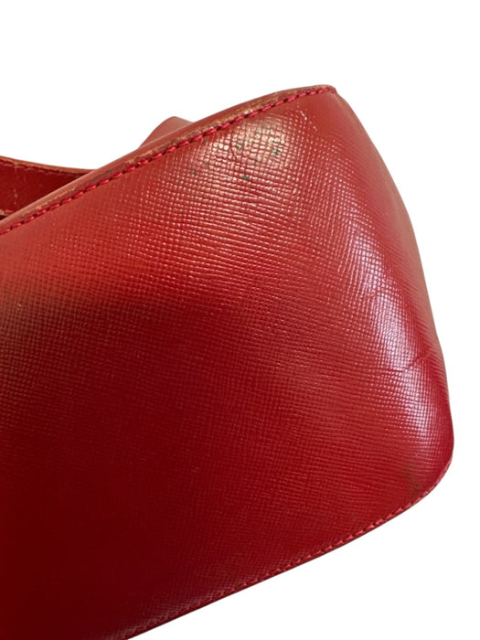 Burberry's Beige, Red, Black Canvas & Leather Saffiano Novacheck Two Strap Bag Beige, Red, Black / Small