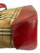 Burberry's Beige, Red, Black Canvas & Leather Saffiano Novacheck Two Strap Bag Beige, Red, Black / Small