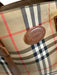 Burberry's Brown Print Coated Canvas & Leather Novacheck Tote Two Strap Bag Brown Print / L