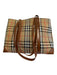 Burberry's Brown Print Coated Canvas & Leather Novacheck Tote Two Strap Bag Brown Print / L