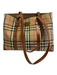 Burberry's Brown Print Coated Canvas & Leather Novacheck Tote Two Strap Bag Brown Print / L