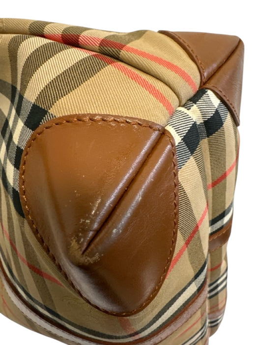 Burberry's Brown Print Coated Canvas & Leather Novacheck Tote Two Strap Bag Brown Print / L
