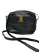 Salvatore Ferragamo Black Leather Gold hardware Bow Zip Top Crossbody Bag Black / Small
