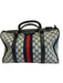 Gucci Navy & Red Coated Canvas GG Supreme Web Top Handle Bag Navy & Red / Medium