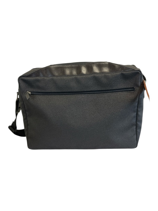 Dunhill Vintage Dark Brown Coated Canvas Leather trim Pockets Messenger Bag Dark Brown
