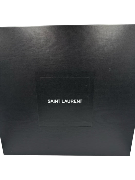 Yves Saint Laurent Black Leather Black Hardware Chevron Flap Chain Bag Black / Medium