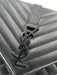 Yves Saint Laurent Black Leather Black Hardware Chevron Flap Chain Bag Black / Medium
