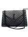 Yves Saint Laurent Black Leather Black Hardware Chevron Flap Chain Bag Black / Medium