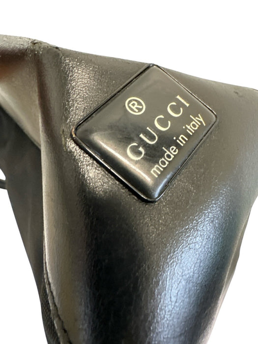 Gucci Black Nylon & Leather Zip Top Shoulder Bag Bag Black / Small
