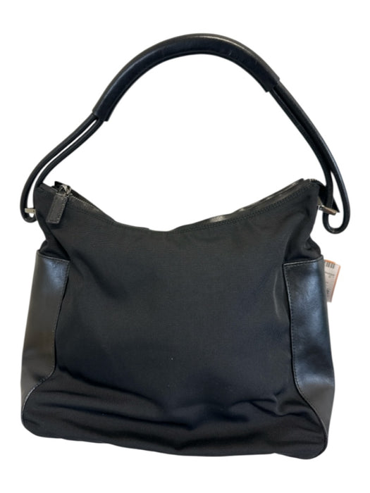 Gucci Black Nylon & Leather Zip Top Shoulder Bag Bag Black / Small