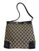 Gucci Black & Beige Canvas & Leather Guccissima Shoulder Bag Snap Closure Bag Black & Beige / Small