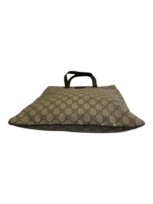 Gucci Beige & Brown Coated Canvas & Leather Guccissima Double Top Handle Bag Beige & Brown