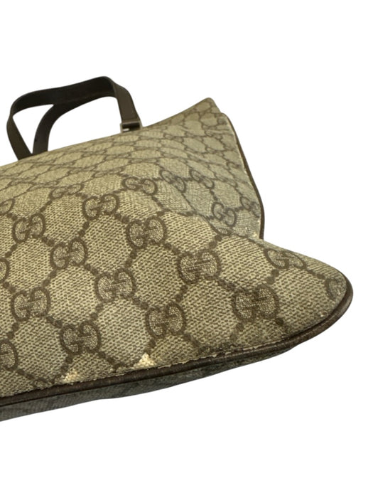 Gucci Beige & Brown Coated Canvas & Leather Guccissima Double Top Handle Bag Beige & Brown