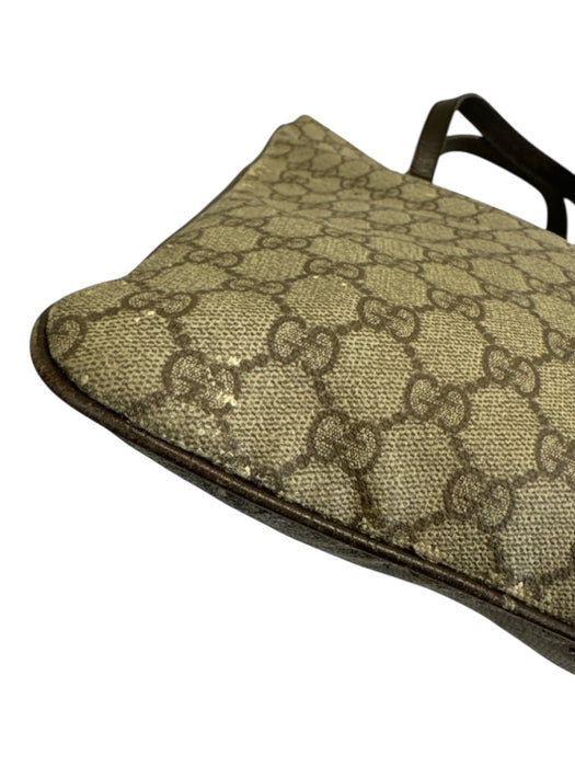 Gucci Beige & Brown Coated Canvas & Leather Guccissima Double Top Handle Bag Beige & Brown