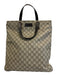 Gucci Beige & Brown Coated Canvas & Leather Guccissima Double Top Handle Bag Beige & Brown