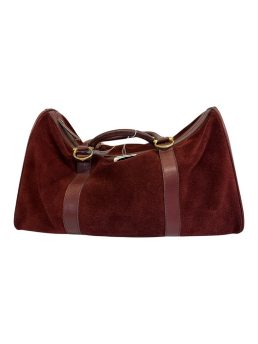 Les Must de Cartier Burgundy Red Suede & Leather Duffle Logo Gold Hardware Bag Burgundy Red / L