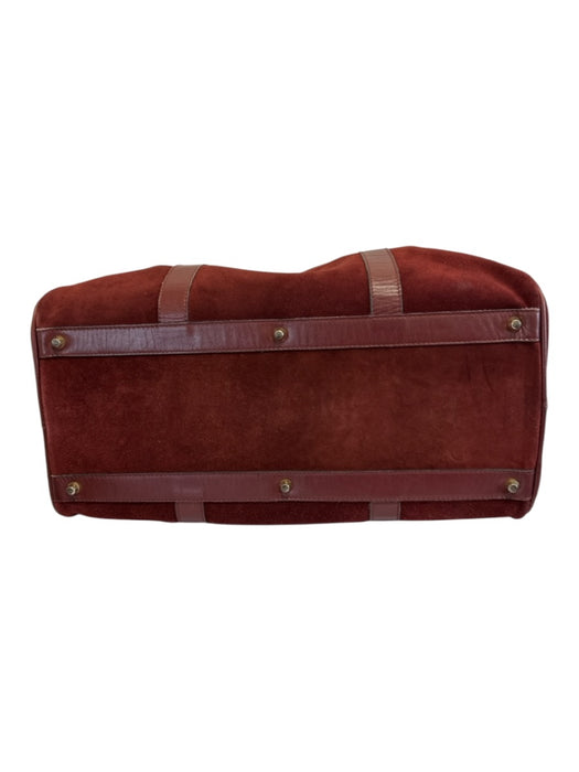 Les Must de Cartier Burgundy Red Suede & Leather Duffle Logo Gold Hardware Bag Burgundy Red / L