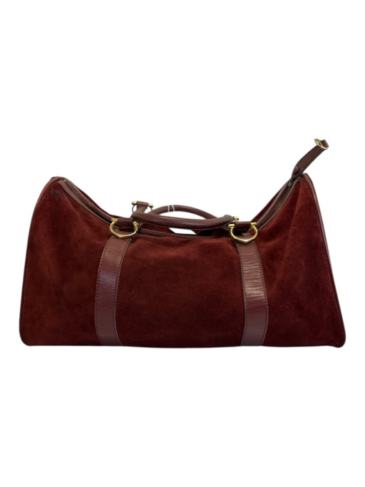 Les Must de Cartier Burgundy Red Suede & Leather Duffle Logo Gold Hardware Bag Burgundy Red / L