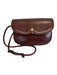Gucci Burgundy Red Leather Crossbody Strap Flap Gold Hardware Bag Burgundy Red / Small
