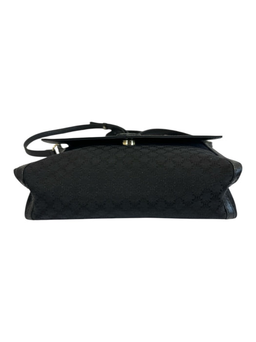 Celine Black Canvas & Leather Snap Flap Crossbody Strap Gold Hardware Bag Black / Small