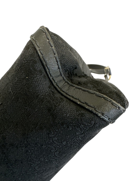 Celine Black Canvas & Leather Snap Flap Crossbody Strap Gold Hardware Bag Black / Small