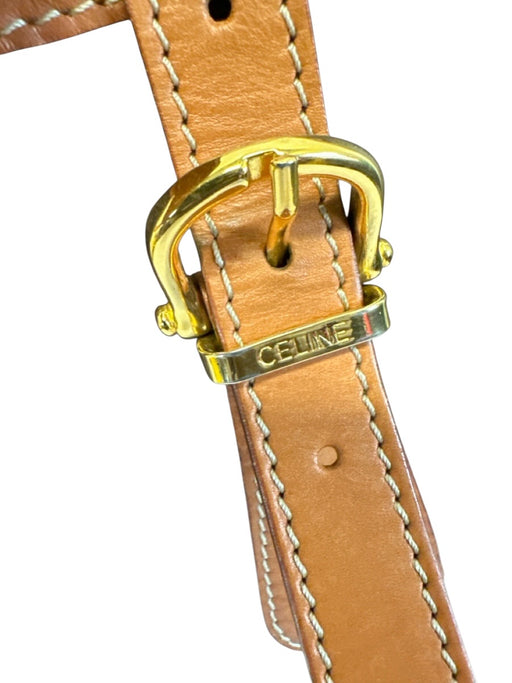 Celine Brown & Dark Brown Coated Canvas & Leather Monogram Gold Hardware Bag Brown & Dark Brown / M