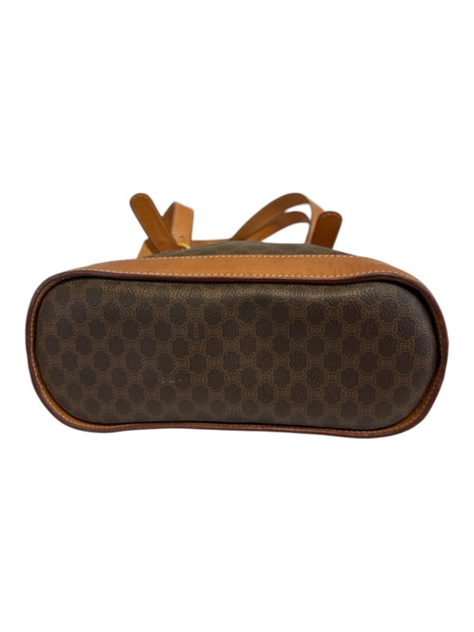 Celine Brown & Dark Brown Coated Canvas & Leather Monogram Gold Hardware Bag Brown & Dark Brown / M