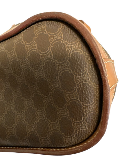 Celine Brown & Dark Brown Coated Canvas & Leather Monogram Gold Hardware Bag Brown & Dark Brown / M