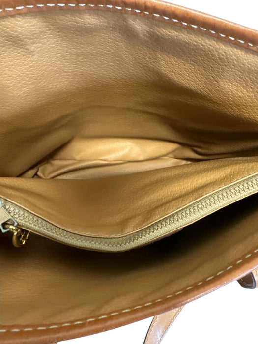 Celine Brown & Dark Brown Coated Canvas & Leather Monogram Gold Hardware Bag Brown & Dark Brown / M