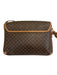 Celine Brown & Dark Brown Canvas & Leather Monogram Crossbody Flap Bag Brown & Dark Brown / Small