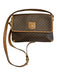 Celine Brown & Dark Brown Canvas & Leather Monogram Crossbody Flap Bag Brown & Dark Brown / Small